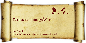 Mateas Imogén névjegykártya